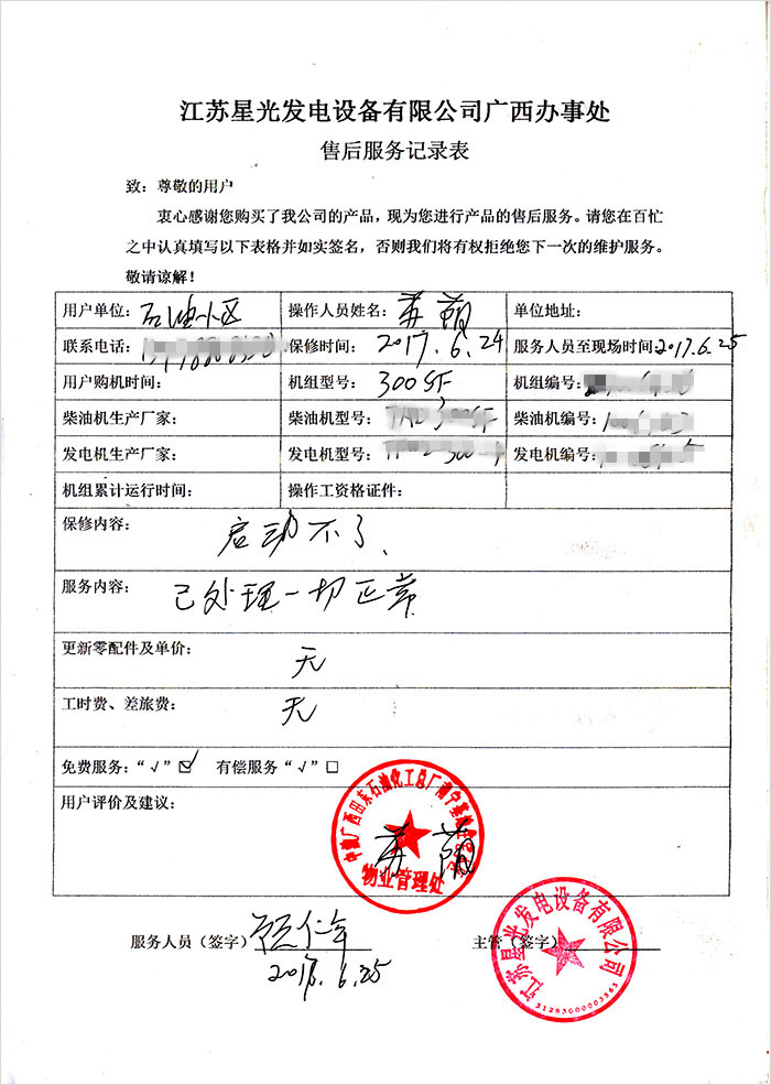 石油小區發(fā)電機組