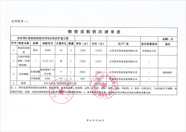 186kw柴油發(fā)電機組采購合同
